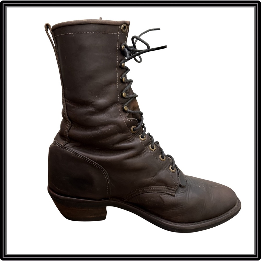 Mens Chippewa 29406 USA Leather Boot 8.5D Packer Bay Vintage Horse Logger Vibram - Picture 2 of 16